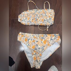Cupshe Floral Bikini - Orange and Blue